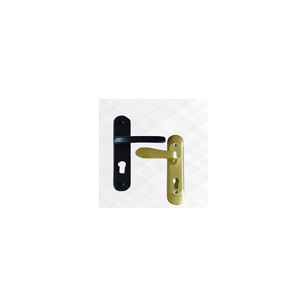 Abbas Ali Wooden Door Handle And Door Lock, For Entrance And Interior Doors, Small Model E231 B21, Gold