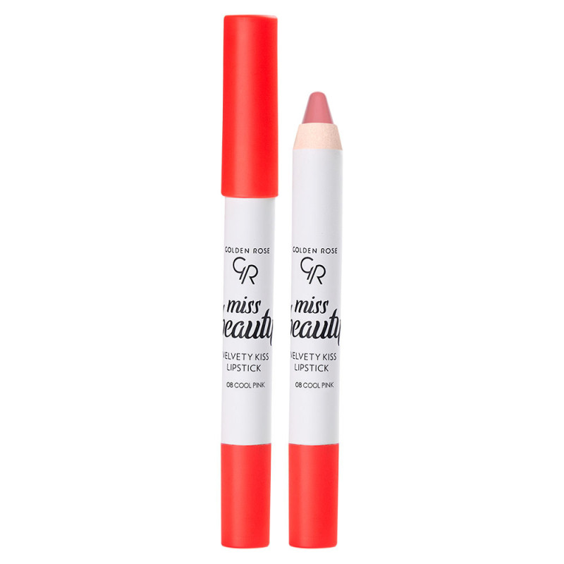 Golden Rose Miss Beauty Velvety Kiss Lipstick No 08 Cool Pink