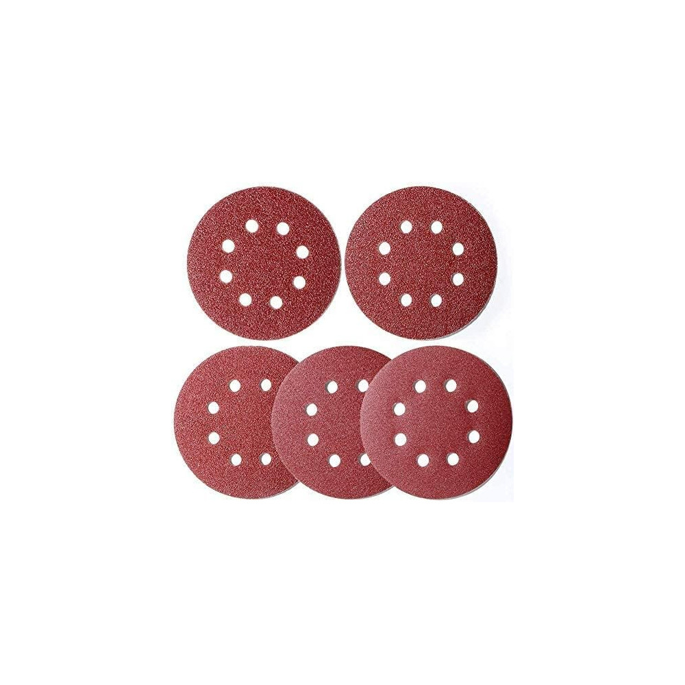 Abbasali 100Pcs 125Mm Sanding Discs, (Hook And Loop 20 X 40/60/80/120/180 Mixed Grit), 8 Hole 5 Inch Round Sanding Discs Pads For Random Orbital Sander