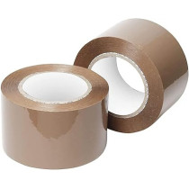Abbasali Brown Packaging Tape 2 Inch For Parcels And Boxes (Pack Of 2)