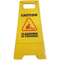 Foldable Sign Board For Cleaning Warning Plastic (Yellow)