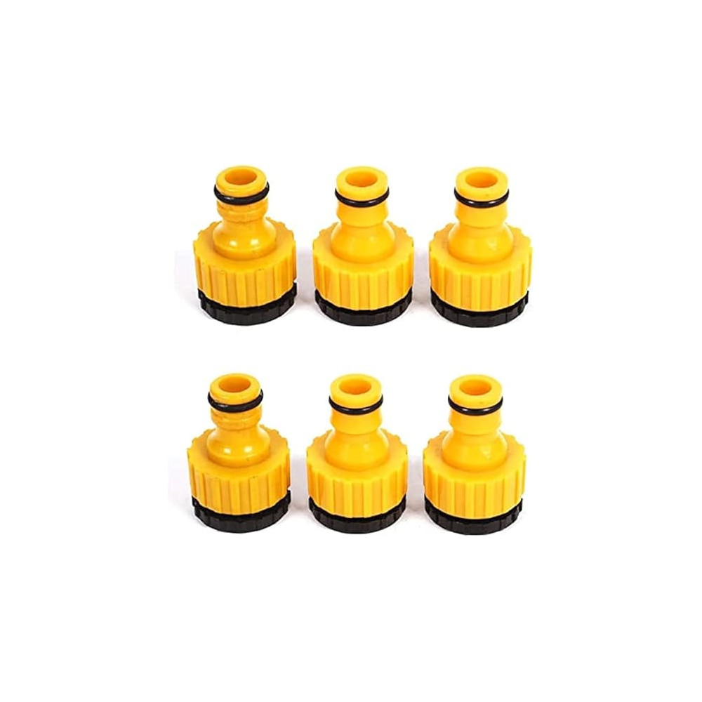 Abbasali 6 Pcs 1/2 & 3/4 Inch Faucet Adapter Washing Machine Hose Fittings Quick Connector Adapter Garden Tap Watering Hose Pipe Fitting Adapter