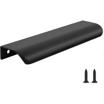 Abbasali 2 Pcs Finger Pulls Back Mount Tab Pull Hidden Pull Handle For Home Kitchen Living Room Door Drawer Cabinet (Black, 96Mm)
