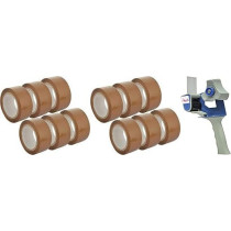 Abbasali Tape Gun & Strong Packing Tape X 6Pcs - Brown