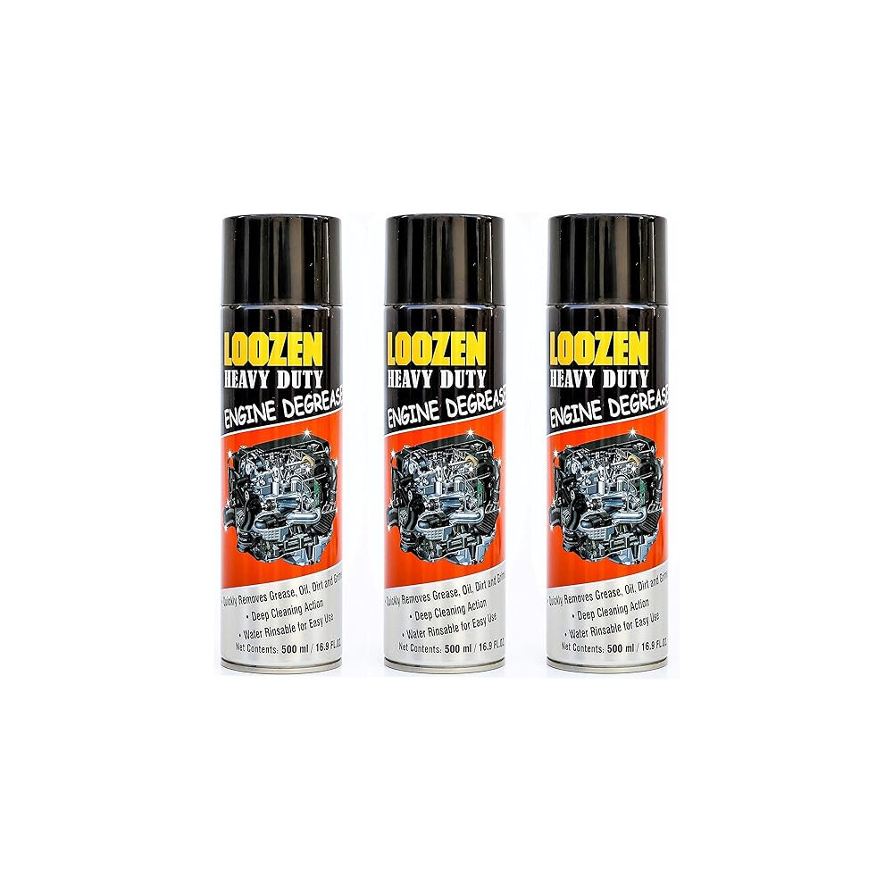 Loozen 3-Pack Heavy Duty Car Auto Engine Degreaser & Cleaner 500Ml