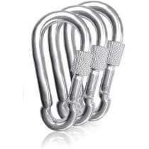 Abbasali 12Mm Thick Heavy Duty Spring Snap Hook Carabiner Screw Lock Keyring 3 Pcs Pack