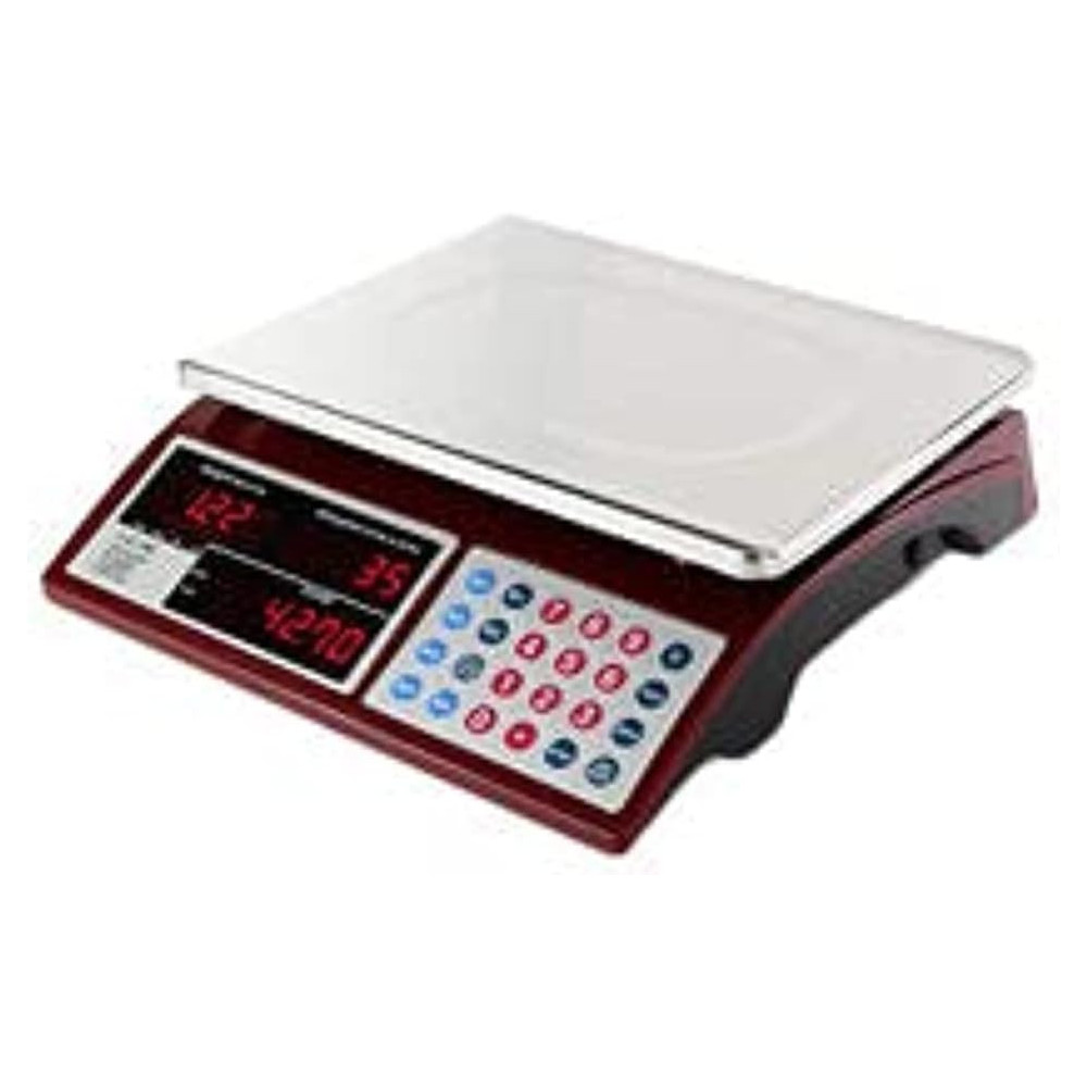 Abbasali Camry Digital Commercial Price Scale Red/Silver, 30Kg Capacity