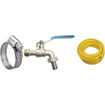 Abbasali Bibcock With 10 Meter Hose And 2 Hose Clip For Washing Machine