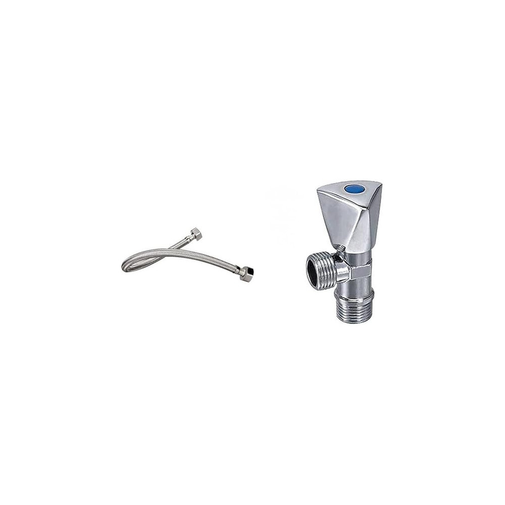 Abbasali 2 Pcs Set Of Ss Flexible Pipe And Angle Valve For Water Heater