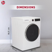Hoover Washer Dryer 7/5 Kg, Fully Automatic Front Loading Combo Washing Machine, White, ‎HWD-V7512-W, Min 1 year manufacturer warranty