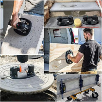 Grabo Electric Vacuum Suction Cup Lifter For Granite Tiles Wood Glass Heavy Lifting Tool With 1 Battery 1 Srong Foam Seals