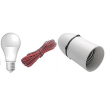 Abbasali E27 Led Bulb 9W With Hanging Holder and B/R Cable (20 Mtr)