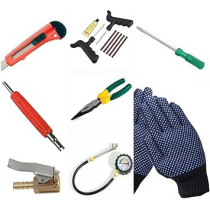 Abbasali Universal Tire Repair Kit 10 Item Value Pack Fix Punctures And Plug Flats Ideal For Cars, Trucks, Motorcycle, Atv, Jeeps, Off Road Vehicles, Rv, Tractors