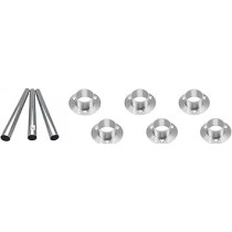 Abbasali 95 Cm Wardrobe Round Pipe, Clothes Rod - Closet And Cupboard Organizer, Chromed Steel With Fittings - Easy Installation | Rail Coat Rack Wall Or Clothes Rail - Pack Of 3