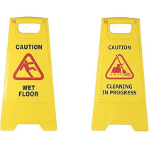 Yu Well Caution Standing Board (Combo Of 2 Pcs Sign Board,Wet Floor And Cleaning In Progress Sign Board)