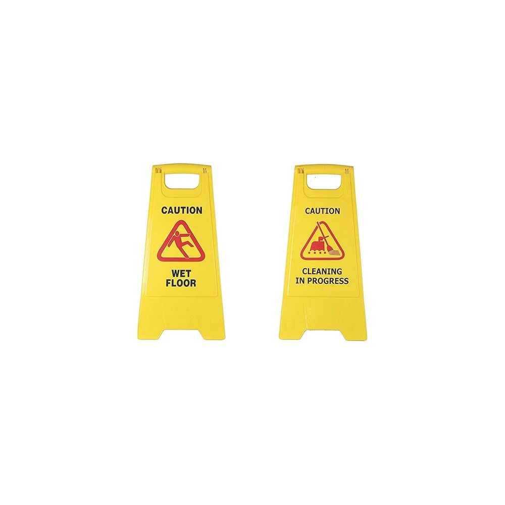 Yu Well Caution Standing Board (Combo Of 2 Pcs Sign Board,Wet Floor And Cleaning In Progress Sign Board)