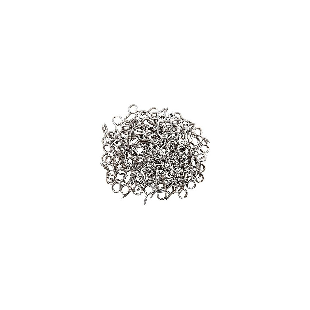 Abbasali Eye Hook Screws, 50Pcs Metal Plated Screw Eyes Self-Tapping Eyelet Hooks For Arts Crafts Project Diy Jewelry Making, Silver