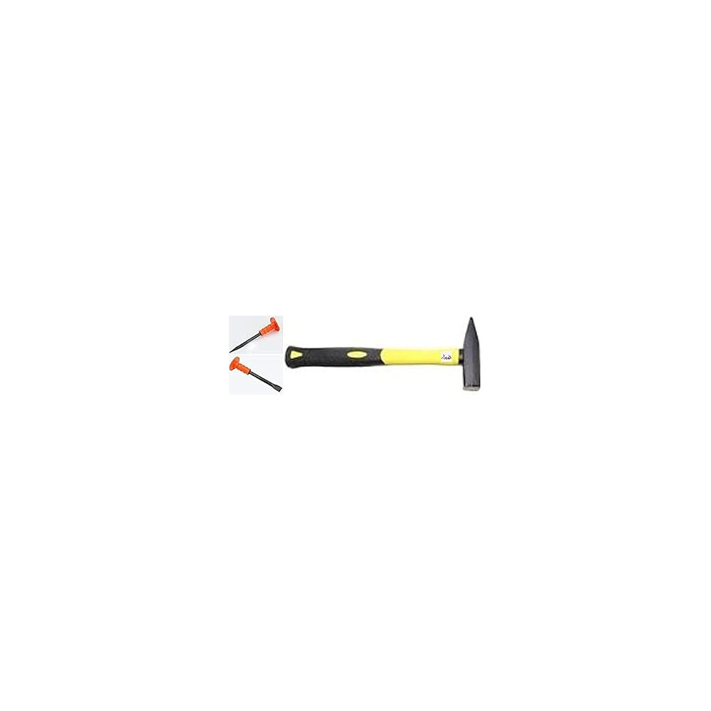 Abbasali Mechanist Hammer 500Gm and Rubber Grip Stone Chiesel Flat & Pointed