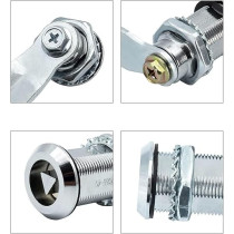 Abbasali Cam Lock With Triangle Socket Key, Cabinet Door Lock Triangle Electric Box Lock Threaded Cabinet Security Triangular Socket Key, 50Mm