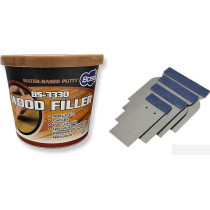 Abbasali Carpenter’S Wood Filler By Bossil With Applicator, Water Based, 500 Grams, Mahogany With 4Pcs Scrapper Set (2)