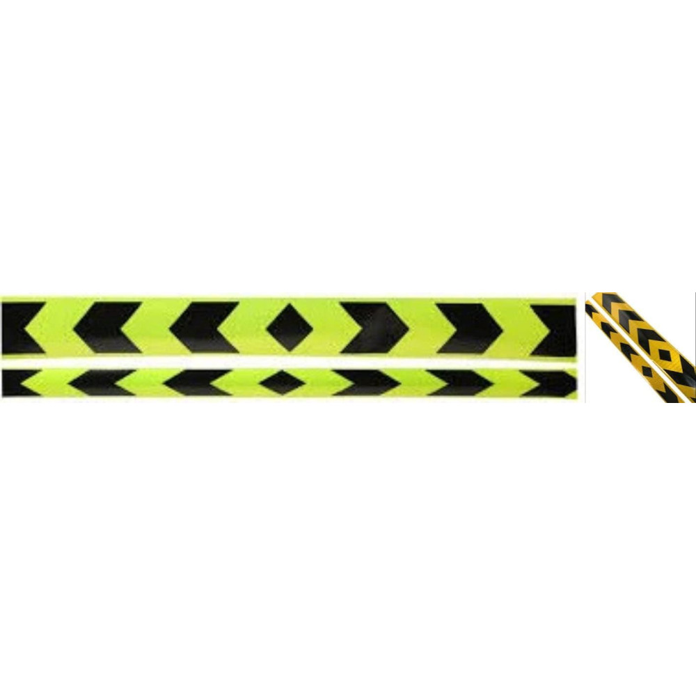 Abbasali Arrows Printed Self Adhesive Reflective Warning Sign Sticker Tape With High Visibility For Car,Trucks,Bus Etc (Yellow 2" 6Pcs Pack)