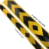 Abbasali Arrows Printed Self Adhesive Reflective Warning Sign Sticker Tape With High Visibility For Car,Trucks,Bus Etc (Yellow 2" 6Pcs Pack)