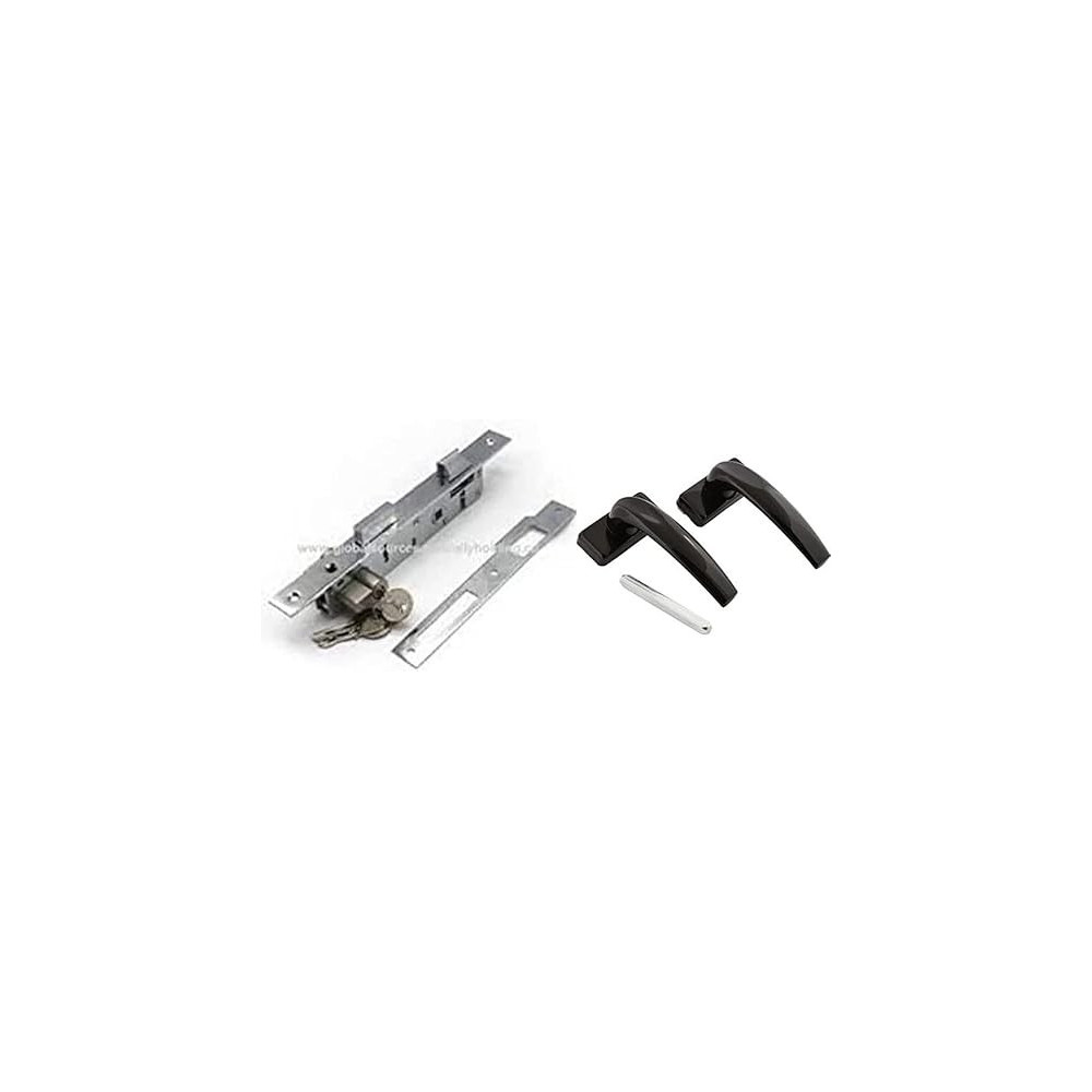 Abbasali Aluminium Door Handle Black With 20Mm Lock Body