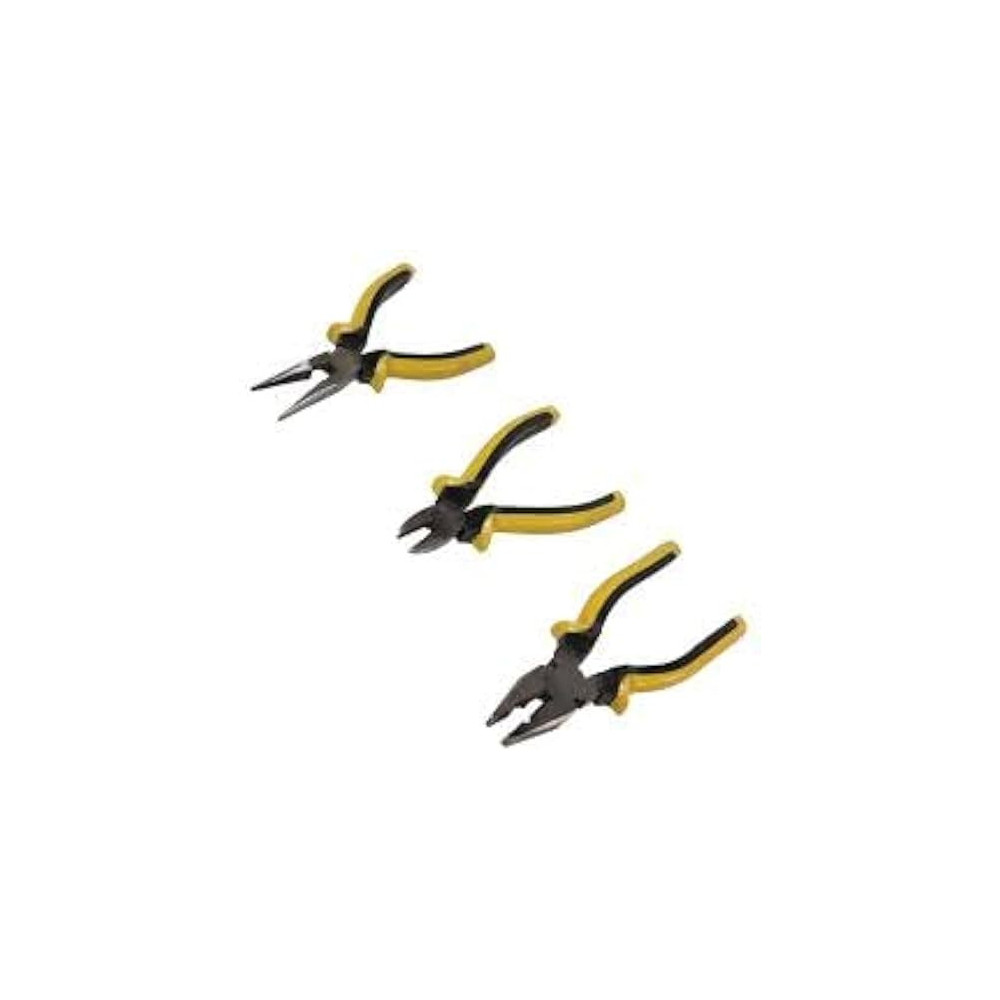 Abbasali Heavy Duty 3Pcs Plier Set Combination,Long Nose & Side Cutter 8" Includes (Available In Different Colour)
