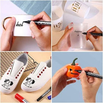 Abbasali Permanent Marker Pack Of 12Pcs (Red)