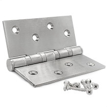 Abbasali Diamond Brushed Stainless Steel Door Hinges (4X3X3, Silver)