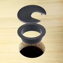 Abbasali 6Pcs Computer Desk Cable Hole Cover Plug Cap, 2" Black Desk Grommet Plastic Wire Organizer For Computer Desk Cable Hole Cover Plug Cap Hide Cords & Cables Through Office Desk