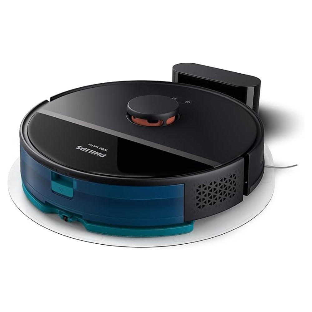 Philips HomeRun 3000 Series Aqua Vacuum And Mop Robot HomeRun App Enabled 4000 pa Strong Suction Power Up to 200 min Runtime SelfCharging, XU3000/01, Black, 1 Year Warranty