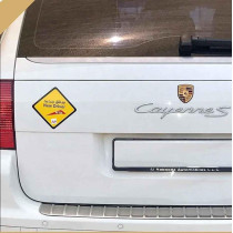 Abbasali Reflective New Driver Car Sign, Reusable, Removable Sticker for Beginner Drivers, 12cm x 12cm, Pack of 3