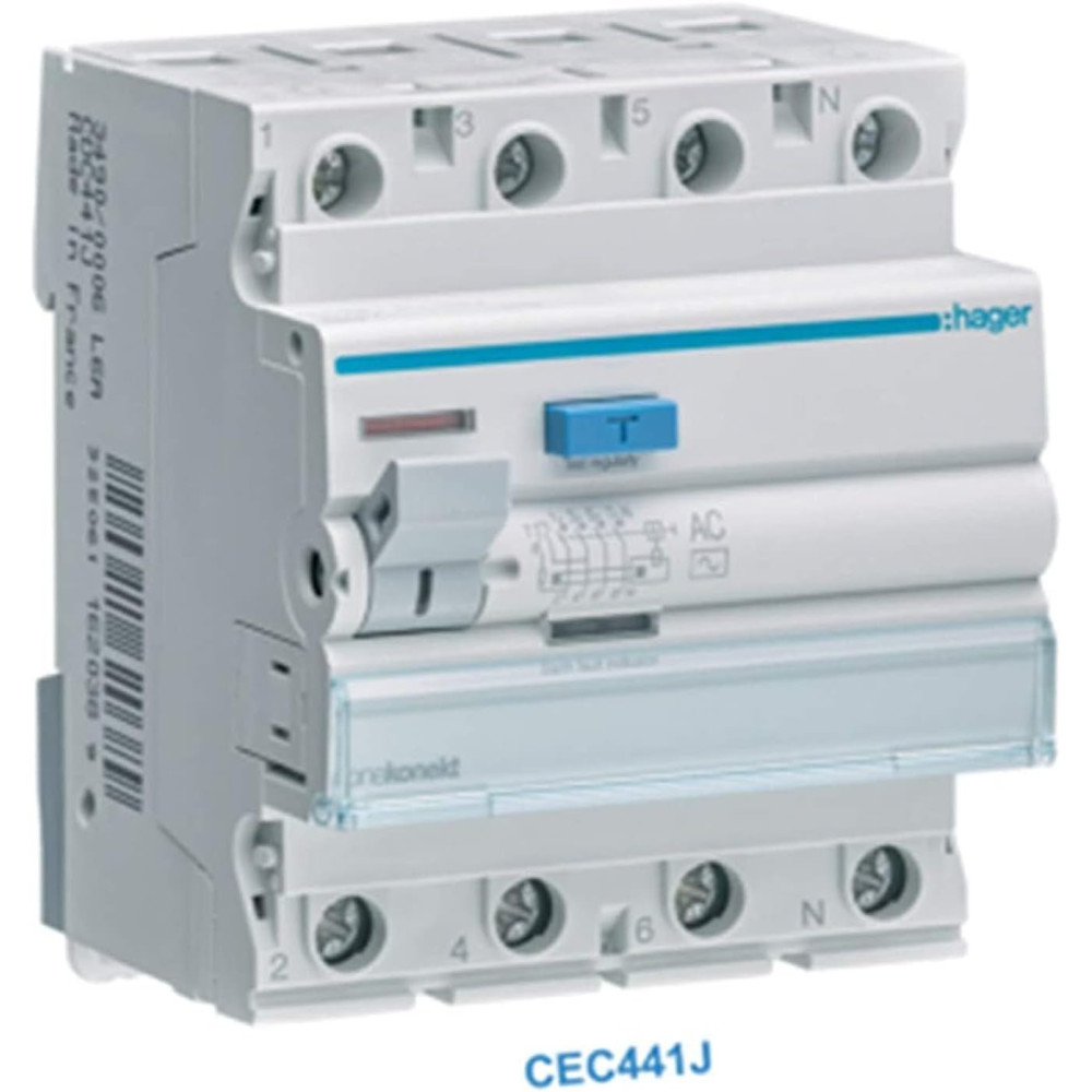 Hager Earth Leakage Circuit Breaker CEC441J, Reliable Protection for Electrical Safety