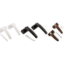 Abbasali 2 Hole Aluminium Door Handle with Lock Body And Knob Cylinder, 3 Keys, 35mm, Black