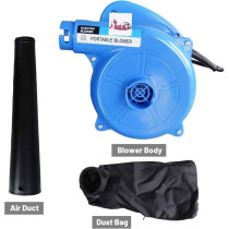Abbasali Corded Electric Leaf Blower 600W with Collection Bag, Single Speed, Gloves And 10 Face Masks