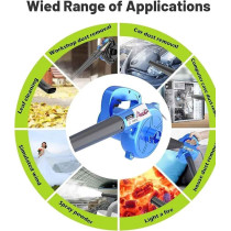 Abbasali Corded Electric Leaf Blower 600W with Collection Bag, Single Speed, Gloves And 10 Face Masks