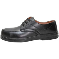 Abbasali Mens Black Leather Safety Shoes, Breathable And Lightweight, Steel Toe, Slip Resistant, Size 44