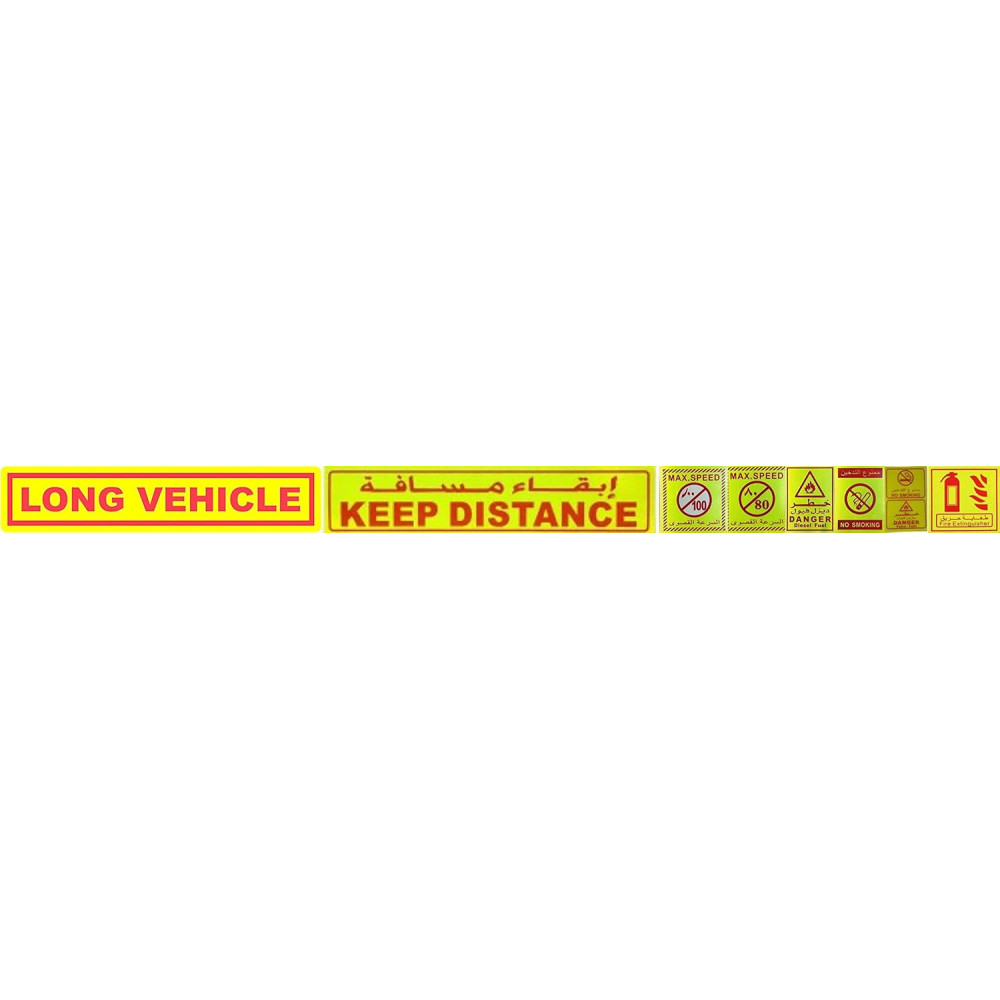 Abbasali Reflective Safety Warning Sticker, Fire Extinguisher, Weather Resistant, Self Adhesive PVC, Pack of 2