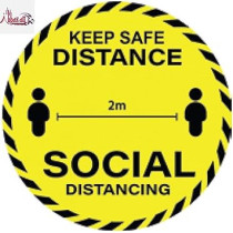 Abbasali UV Resistant Social Distancing Stickers, Pack of 5, COVID 19 Protocol, Keep Safe Distance