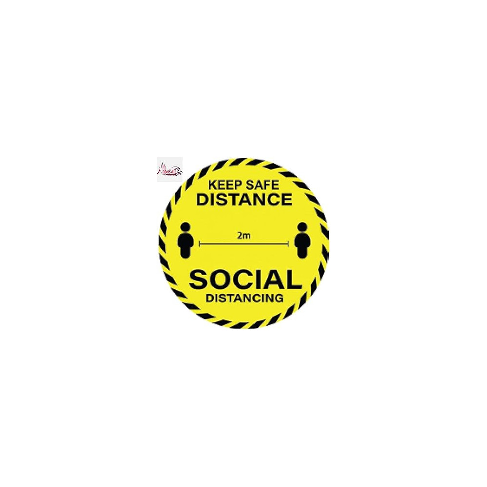 Abbasali UV Resistant Social Distancing Stickers, Pack of 5, COVID 19 Protocol, Keep Safe Distance