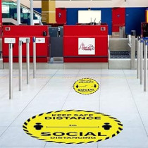 Abbasali UV Resistant Social Distancing Stickers, Pack of 5, COVID 19 Protocol, Keep Safe Distance