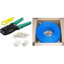 Abbasali RJ45 Cable Crimping Tool 3 in 1 with 50pcs RJ45 Connectors And Cat6 Cable, 50m