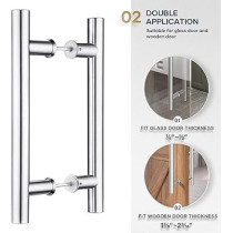 Abbasali Pull Handle for Glass And Wooden Sliding Doors, HTYPE, 600mm, Black