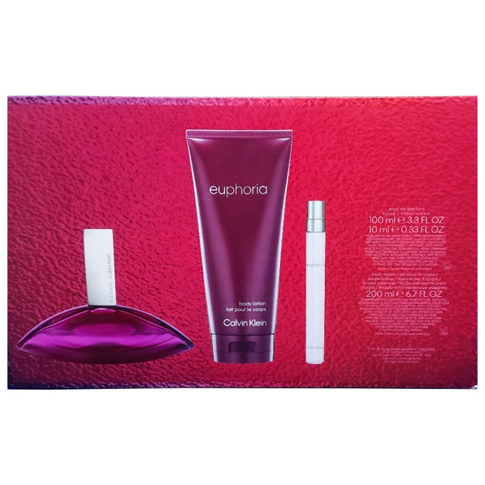 Calvin Klein Euphoria For Women Set Eau De Parfum 100Ml + Eau De Parfum 10Ml + Body Lotion 200Ml