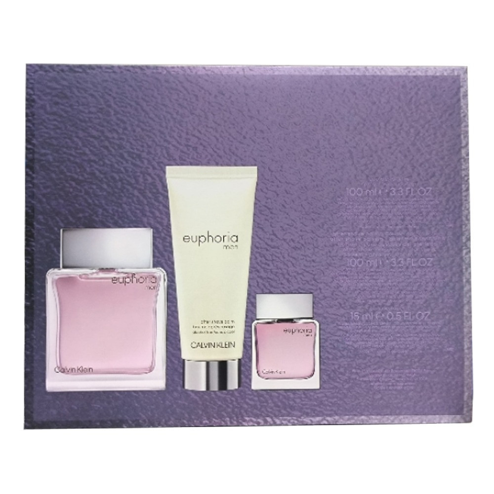 Calvin Klein Euphoria For Men Set Eau De Toilette 100Ml + Eau De Toilette 15Ml + Aftershave Balm 100Ml