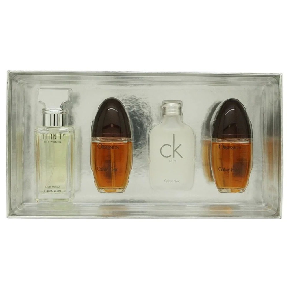 Calvin Klein For Women Mini Set Eau De Parfum 4 x 15ml (Obsession + Eternity + Obsession) + (Eau De Toilette Ck One)