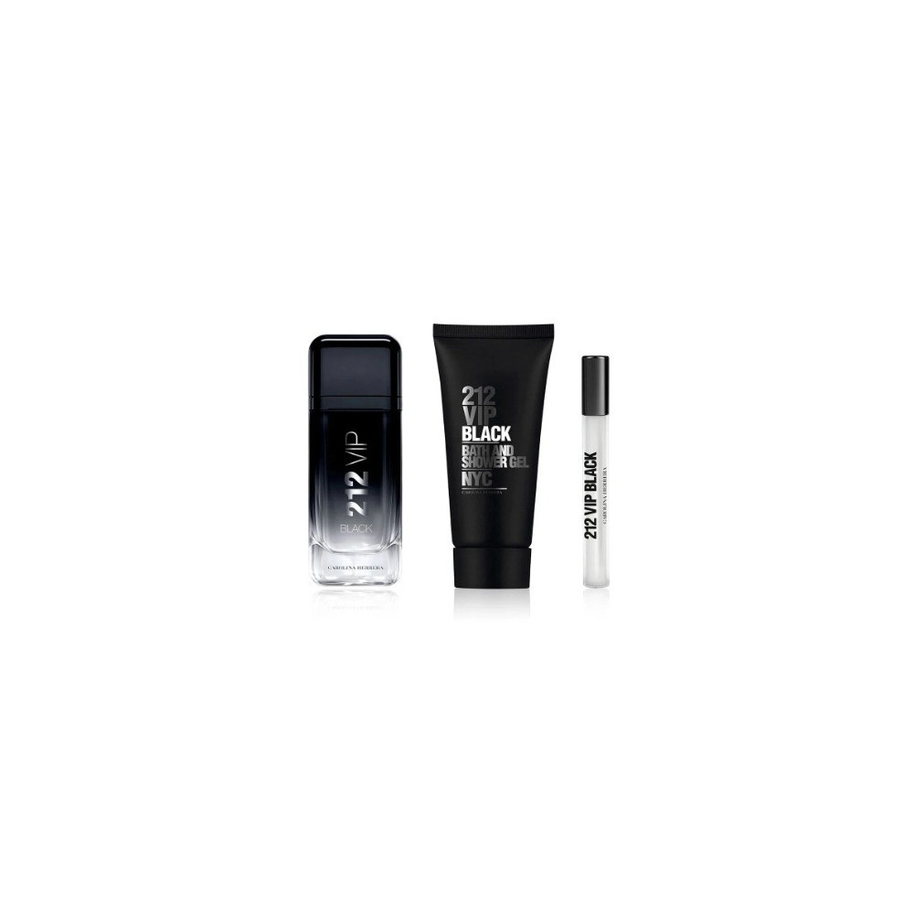 Carolina Herrera 212 Vip Black (M) Set Edp 100Ml + Edp 10Ml + Bath And Shower Gel 100Ml (New Pack)