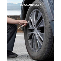 Abbasali Car Breakdown/Emergency Spare Kit, 2 Tonne Scissor Jack And Extendable Wheel Brace Wrench, Gloves, Valve Core Remover And Tire Pressure Gauge for Van, SUV, and Truck