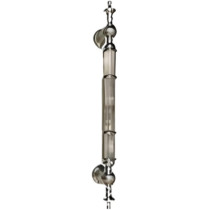Abbasali Modern Wooden and Glass Door Handle Set, 2 Pieces, 400mm, Silver